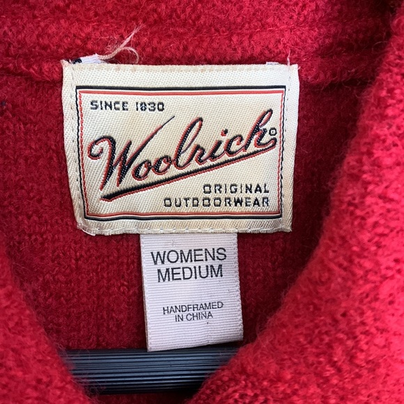 Woolrich | Red Silver Button Adorned Wool Vest Collared With Pockets Floral Trim - Picture 8 of 11